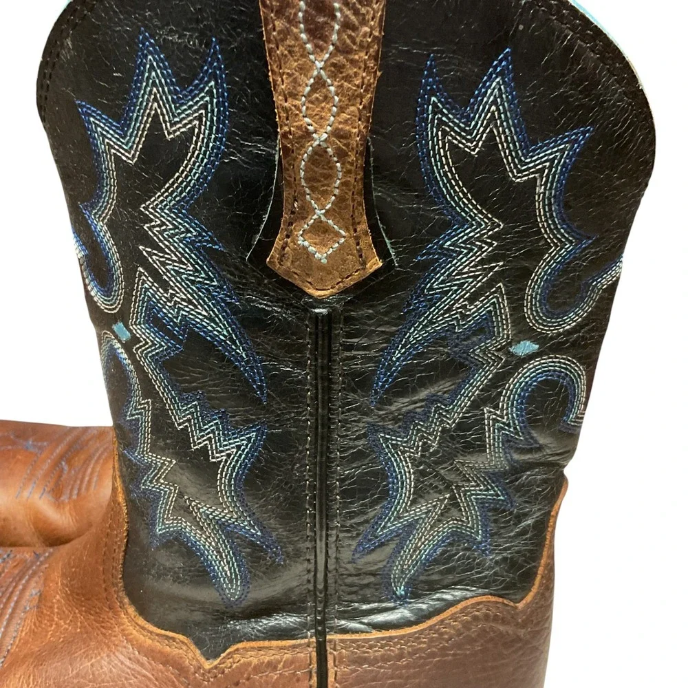 Ariat Girls' Tombstone Leather Western Square Toe Slip On Cowgirl Boots Size 5